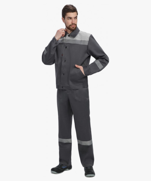 Костюм Лигор-1 СОП (тк.Смесовая,210) брюки, т.серый/св.серый