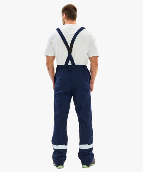 Костюм сварщика Велд-СОП 2 кл.защиты (тк.Хлопок-ОП,350) брюки, т.синий/васильковый