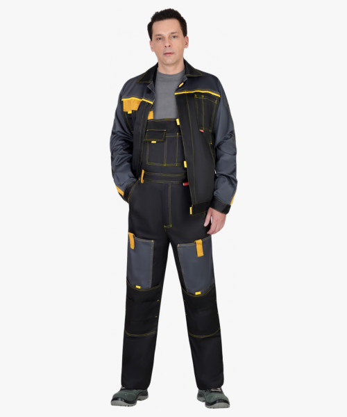 Костюм СИРИУС-ФАВОРИТ куртка, п/к, черный с темно-серым