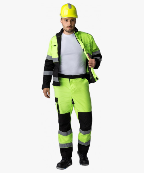 Костюм сигнальный (тк.Балтекс,210) брюки, лимонный/черный