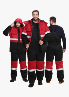 Костюм зимний Нордхард-2 СОП (тк.Смесовая,250) п/к, черный/красный