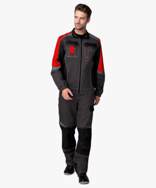 Костюм Формула (тк.Смесовая,240) п/к, серый/красный/черный