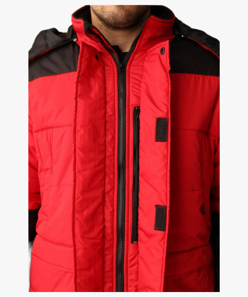 Куртка зимняя Европа (Дюспо), красный/черный