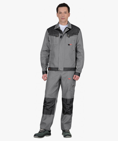 Костюм СИРИУС-ВЕСТ-ВОРК куртка кор., п/к, ср.серый с т.серым