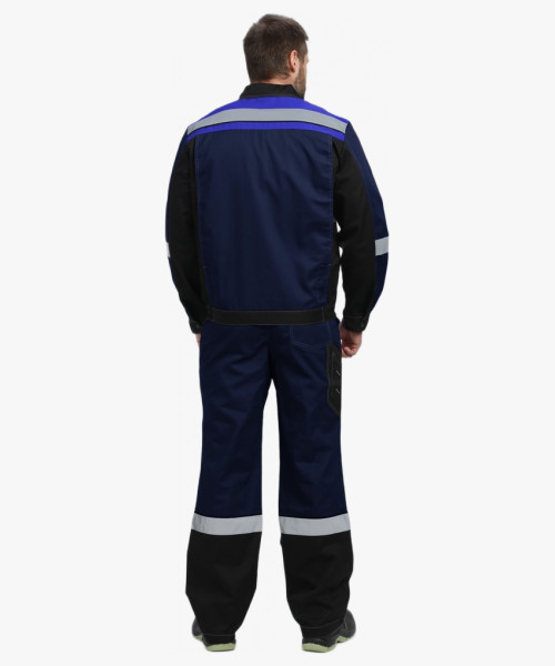 Костюм Виват-1 Премиум CH МВО (тк.Смесовая,240) брюки, т.синий/черный/васильковый