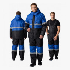 Костюм зимний Мегрес-2 СОП (тк.OxLine,90) п/к, васильковый/черный