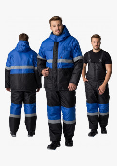 Костюм зимний Мегрес-2 СОП (тк.OxLine,90) п/к, васильковый/черный