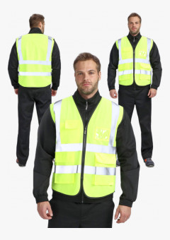 Жилет сигнальный ProfLineLeader СОП-4 (тк.Полиэфир,130), желтый