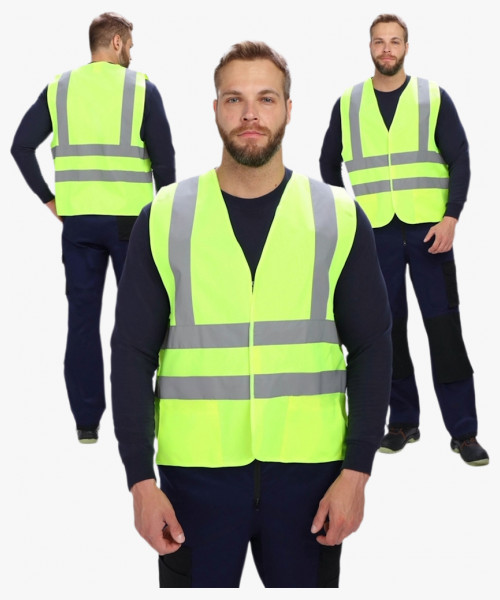 Жилет сигнальный ProfLineSpecialist с карманами СОП-4 (тк.Полиэфир,130), желтый