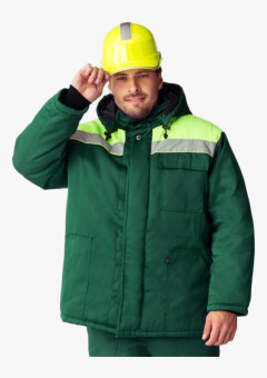 Куртка зимняя Экспертный-Люкс NEW (Смесовая, 210), зеленый/лимонный