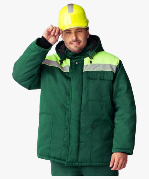 Куртка зимняя Экспертный-Люкс NEW (Смесовая, 210), зеленый/лимонный