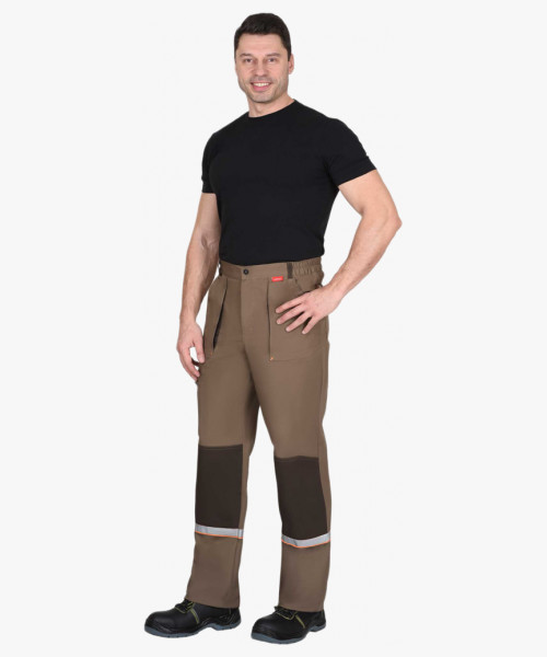 Костюм СИРИУС-РОДОС куртка, брюки, светло-коричневый с темно-коричневым