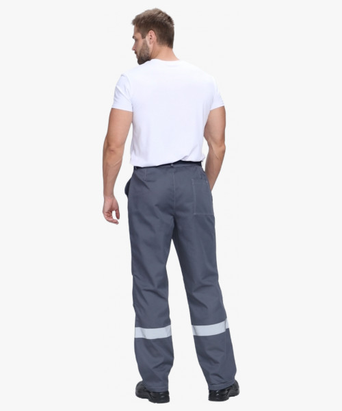 Костюм Флофт-1 Премиум СОП (тк.Смесовая,240) брюки, т.серый/серый/красный