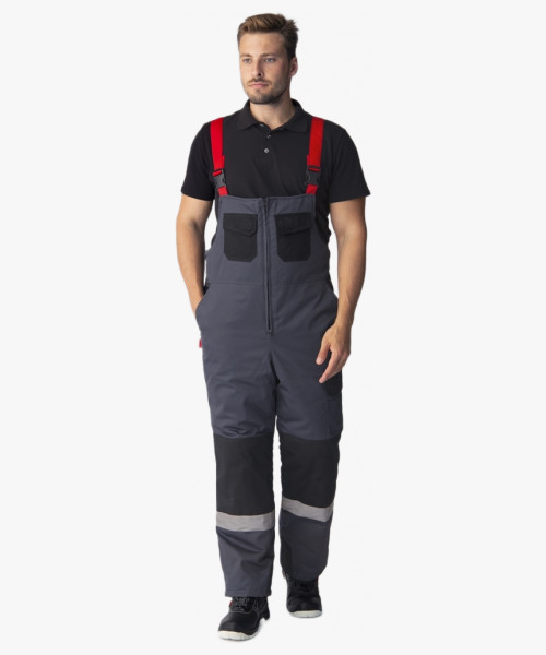 Костюм зимний Вектрон-2 СОП (тк.Смесовая,240) п/к, черный/красный/серый