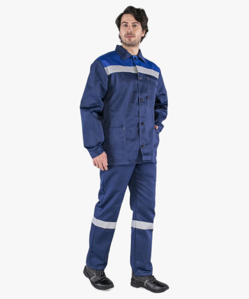 Костюм Стандарт СОП (тк.Смесовая,210) брюки, т.синий/васильковый