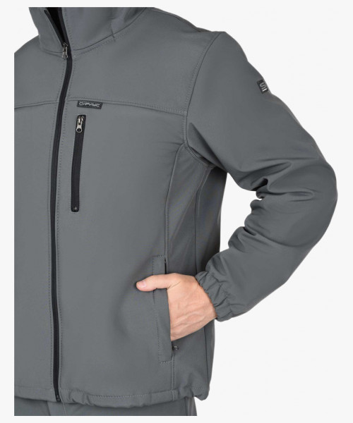 Костюм СИРИУС-АЗОВ с капюшоном серый софтшелл пл 350 г/кв.м