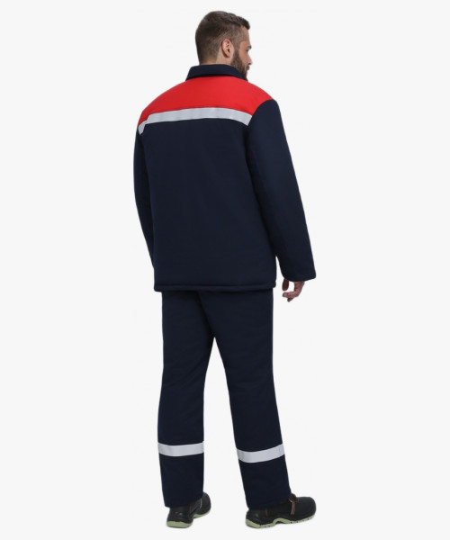 Костюм сварщика зимний Велд-СОП 1 кл.защиты (тк.Хлопок ОП,350) брюки, т.синий/красный