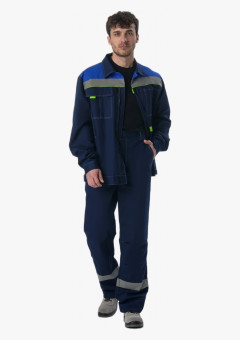 Костюм Флофт-1 СОП (тк.Смесовая,210) брюки, т.синий/васильковый