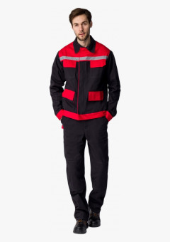 Костюм Престиж (тк.Саржа,250) п/к, т.серый/красный