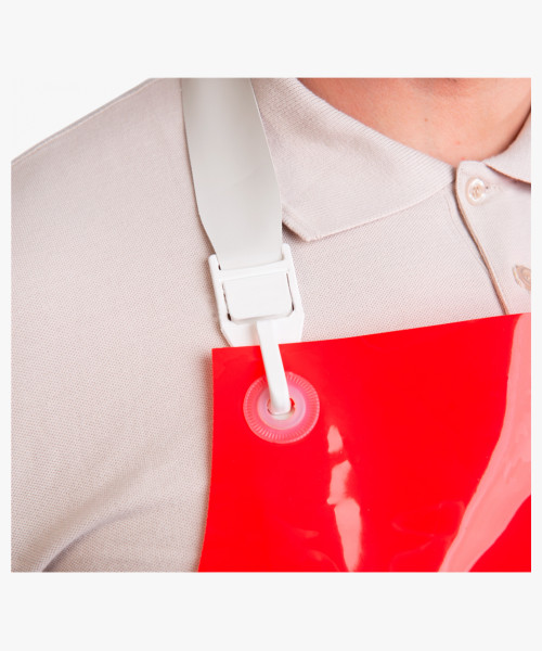 Фартук полиуретановый ЛАРИПОЛ уплотненный красный, толщина 0,3мм,р.90см х115см(ФАР013)(х12)