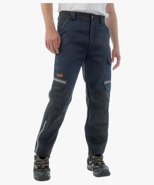 Брюки сварщика 1 класса Brodeks FS 38-01, цвет тёмно-синий, чёрный