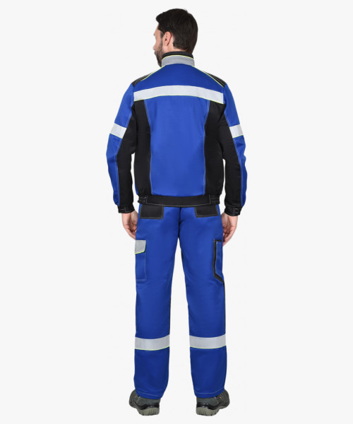 Костюм СИРИУС-ПОЛИНОМ куртка, п/к василек с черным и СОП 50 мм