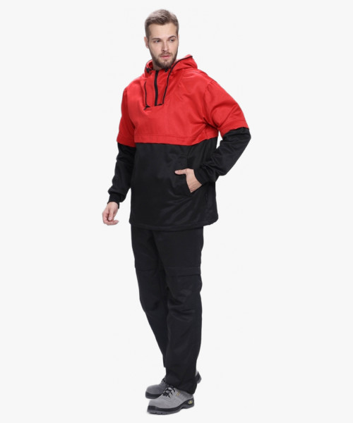 Костюм мужской Защита (тк.Смесовая,240), красный/черный