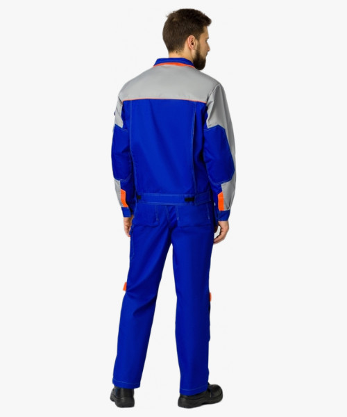 Костюм Союз-Профессионал-2 (тк.Балтекс,240) п/к, васильковый/св.серый/оранжевый