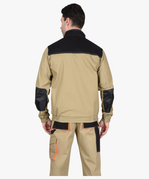 Куртка СИРИУС-МАНХЕТТЕН песочный с оранж. и черным тк. мех. стрейч пл. 250г/кв.м