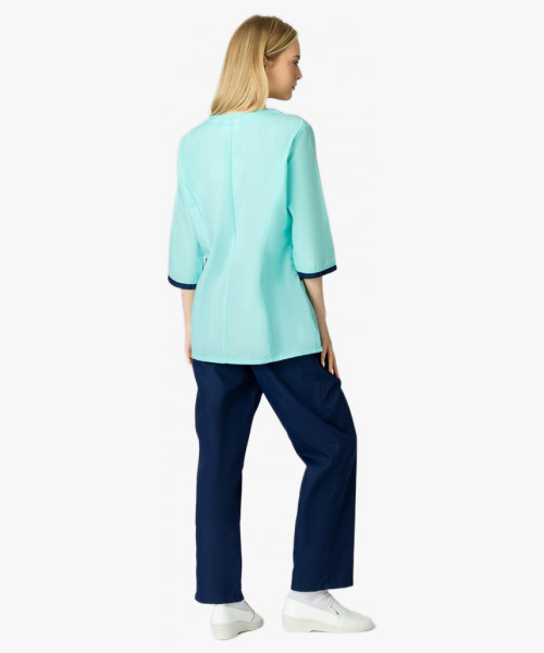 Костюм женский Вояж (тк.ТиСи), мятный/т.синий