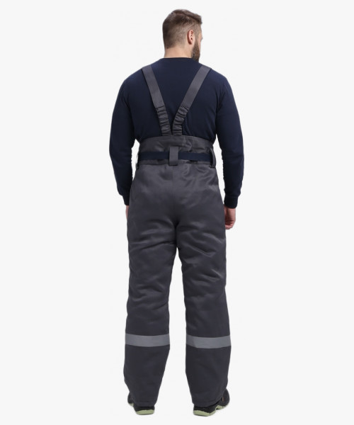 Костюм зимний Труженик-Ультра СОП (тк.Смесовая,210) брюки, т.серый/оранжевый