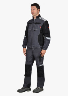 Куртка СИРИУС-ФАВОРИТ-МЕГА темно-серая с черным