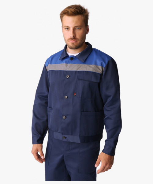 Костюм Труженик-2 СОП (тк.Смесовая,210) п/к, т.синий/васильковый