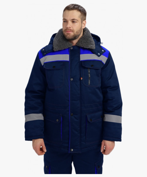 Костюм зимний Нейч-2 Премиум СОП (тк.Смесовая,240) п/к, т.синий/васильковый