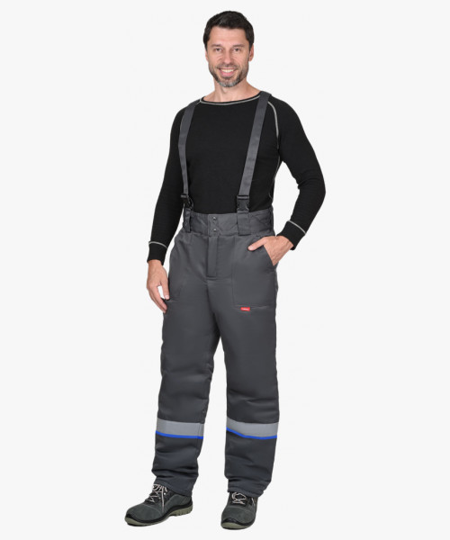 Костюм СИРИУС-РОСТ-АРКТИКА куртка, брюки, т.серый с васильковым и СОП 50 мм