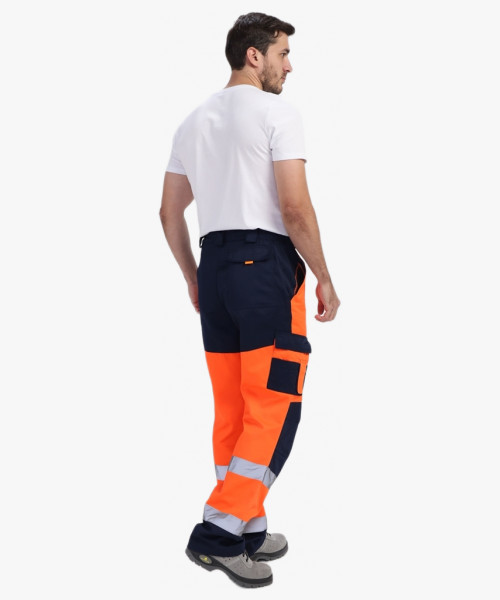 Костюм сигнальный PROFLINE ProfLineSpecialist-1 (тк.Смесовая МВО,240) брюки, оранжевый/т.синий