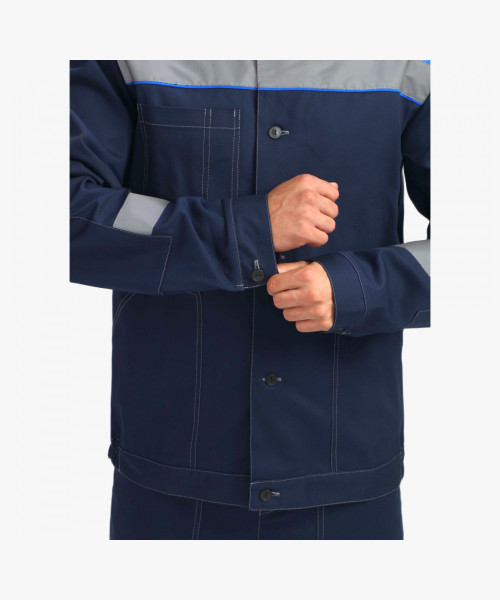 Костюм Лигор-2 СОП (тк. Саржа, 250) полукомбинезон, т.синий/васильковый