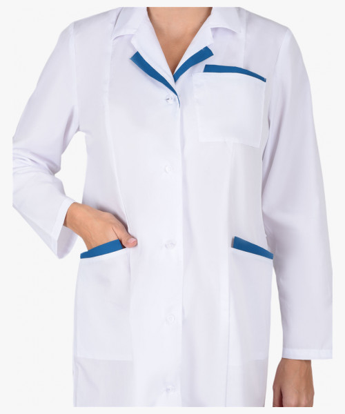 Халат СИРИУС-ЛИЗА женский белый с бирюзовым