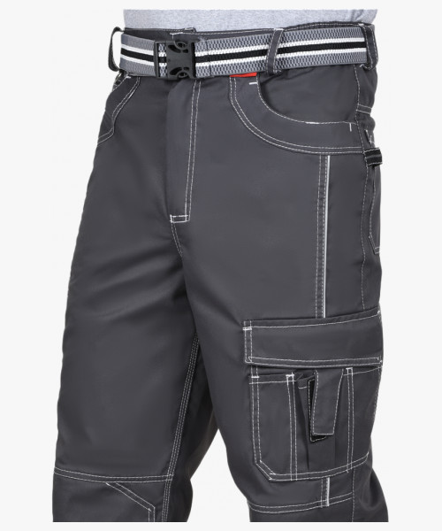 Брюки СИРИУС-ПРЕСТИЖ мужские летние темно-серые, кант СВ