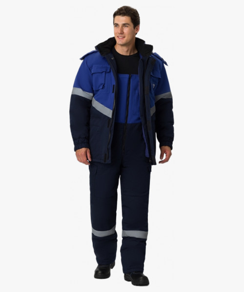 Костюм зимний Экспертный Антистат МВО (тк.Смесовая,245) п/к, т.синий/васильковый