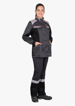 Костюм СИРИУС-ВОЛОГДА куртка, брюки т-серый со св-серым и черным