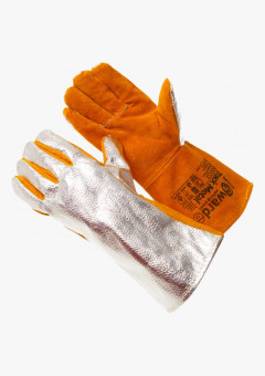 Track Metal Краги из спилка оранжевого цвета с металлизированным полотном