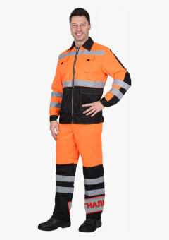 Костюм мужской СИРИУС-МАГИСТРАЛЬ-ЛЮКС куртка, брюки, оранжевый