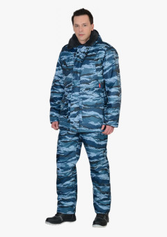 Костюм СИРИУС-БЕЗОПАСНОСТЬ зимний: куртка, п/комб. КМФ серый вихрь
