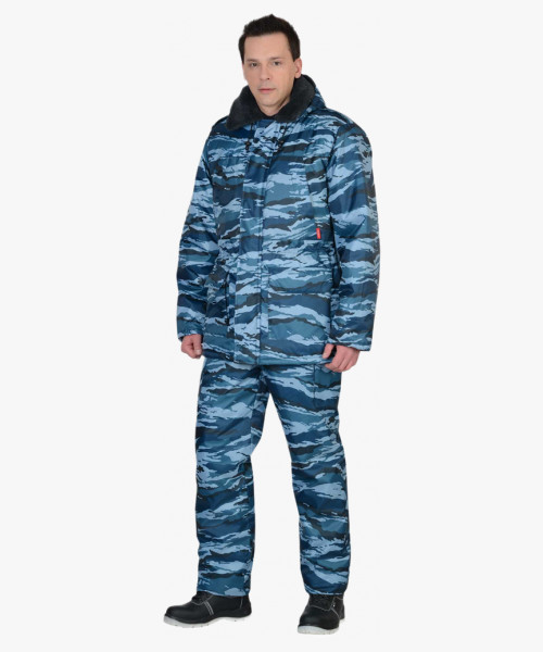 Костюм СИРИУС-БЕЗОПАСНОСТЬ зимний: куртка, п/комб. КМФ серый вихрь