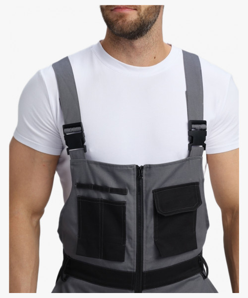 Полукомбинезон Милан NEW CH МВО (тк.Смесовая,270), т.серый/черный