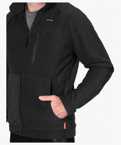 Куртка флисовая СИРИУС-АКТИВ черная с черной отделкой