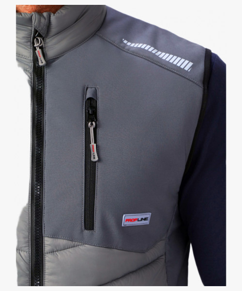 Жилет утепленный ProfLineLeader (тк.Нейлон/Софтшел), серый