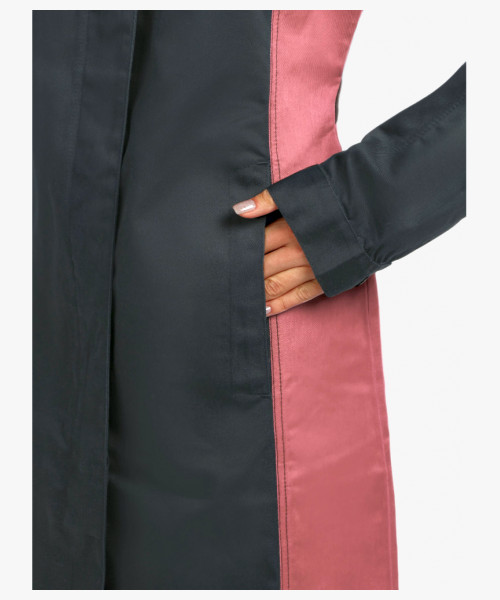 Халат женский ProfLineSpecialist (тк. Смесовая, 240), серый/розовый