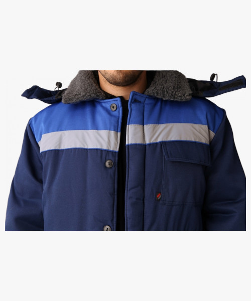 Костюм зимний Труженик-Ультра (тк.Смесовая,210) брюки, т.синий/васильковый